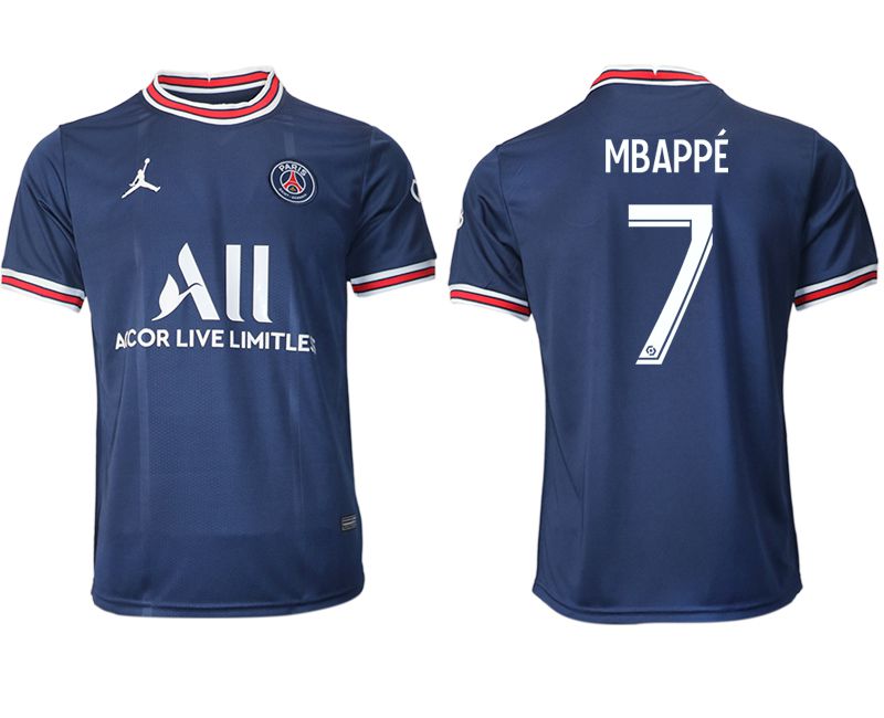 Men 2021-2022 Club Paris St German home aaa version blue #7 Soccer Jersey